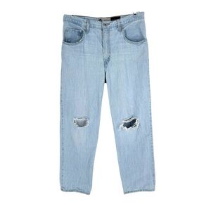 Levis Silver Tab Jeans Womens Size 31 Light Wash Cotton Denim 94 Baggy Distress